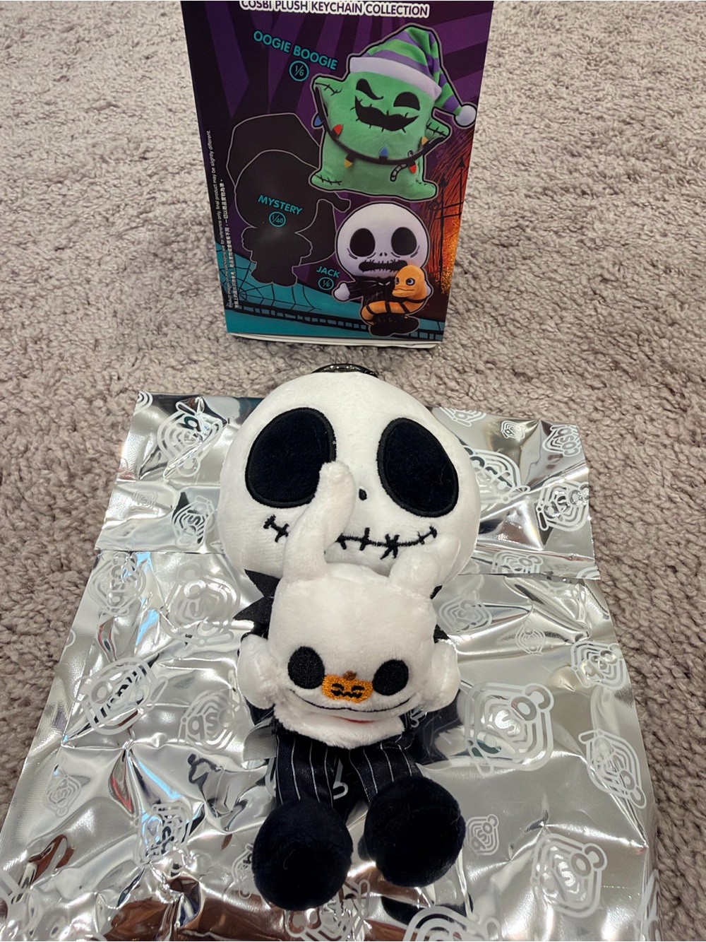 Disney White & Black Jack Skellington Plush with Mini Skull Bag Charm